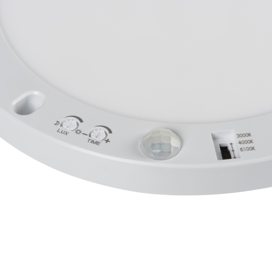 LED Стельовий/вбудований світильник з датчиком руху 2в1 ERGA LED/17W/230V 3000/4000/6500K білий