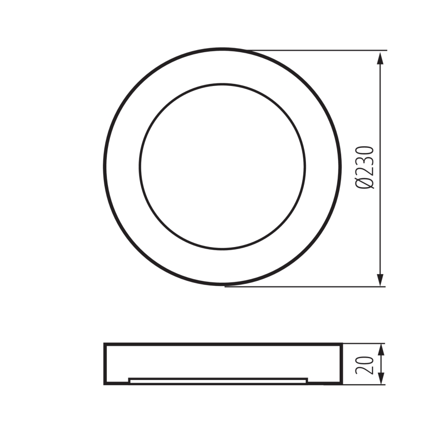 LED потолочный/встраиваемый светильник 2 в 1 ERGA LED/17W/230V 3000/4000/6500K чёрный