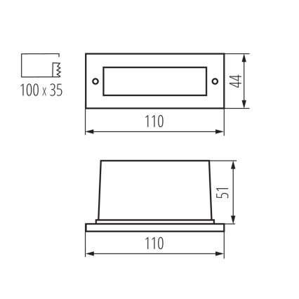 Світлодіодний зовнішній сходовий світильник LED/0,6W/230V IP54