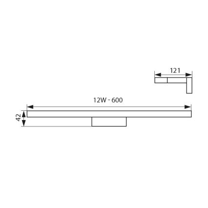 LED Підсвітка для дзеркала для ванної кімнати ASTEN LED/12W/230V IP44 блискучий хром