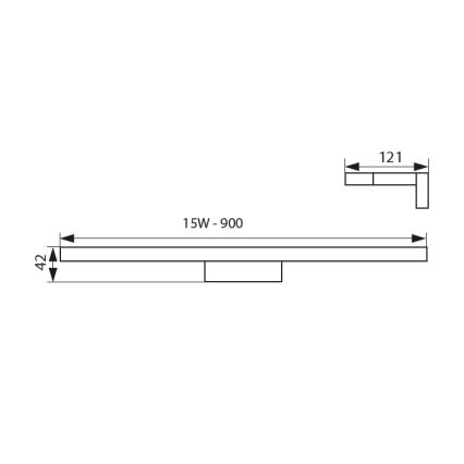 Светодиодная подсветка для зеркала в ванной комнате ASTEN LED/15W/230V IP44 блестящий хром