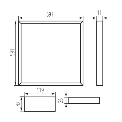Рамка для подвесного потолка AVAR LED/32W/230V 4000K 59x59 см