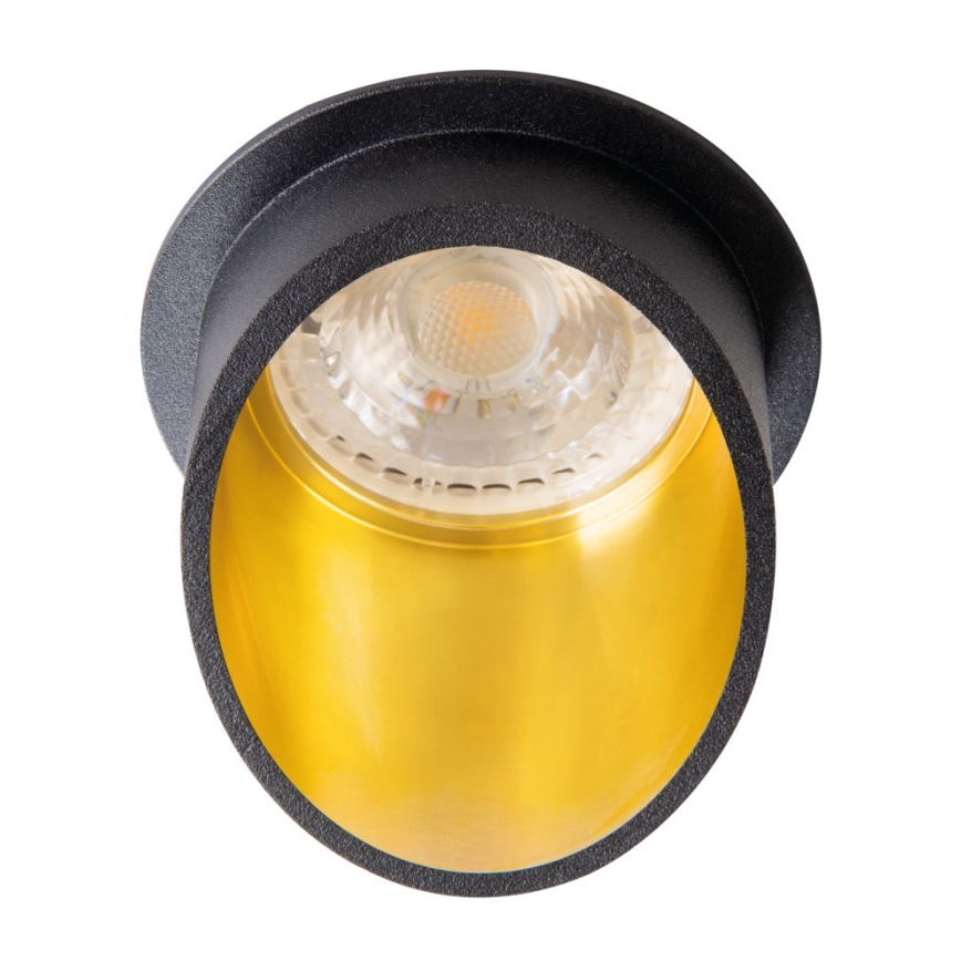 Точковий вбудований стельовий світильник SPAG GU10/35W чорний/золотий