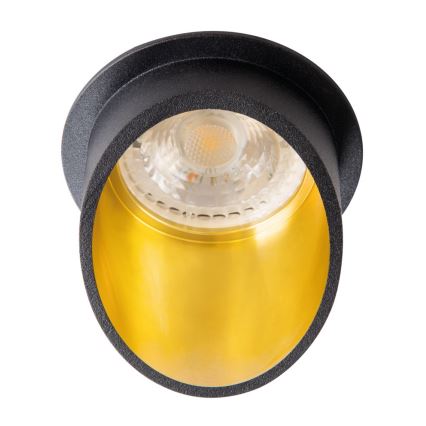 Точковий вбудований стельовий світильник SPAG GU10/35W чорний/золотий