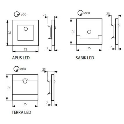 Світлодіодний світильник для сходів з датчиком LED/0,8W/12V 3000K