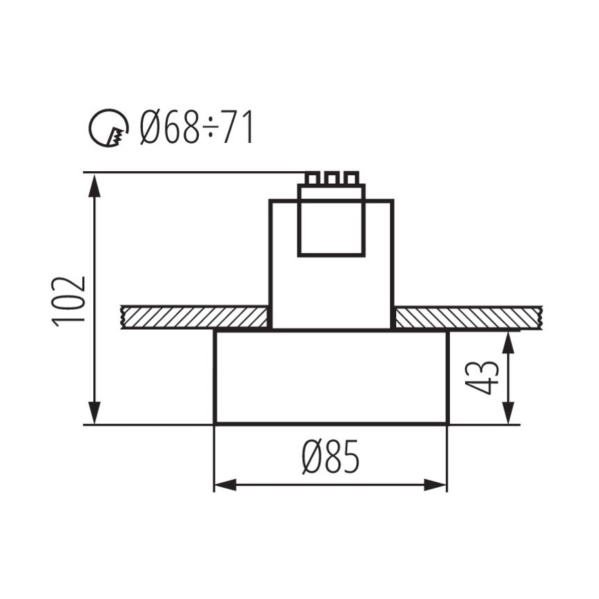 Вбудований стельовий світильник MINI RITI 1xGU10/25W/230V білий/золотий