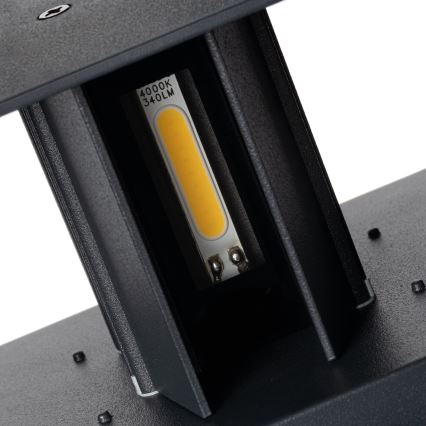 LED уличный настенный светильник REKA с датчиком LED/7W/230V IP54 антрацитовый круглый