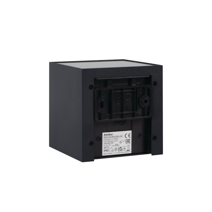 Сонячний настінний світильник з датчиком REKA LED/3W/3,7V 1800 mAh 3000/4000/6500K IP65 чорний