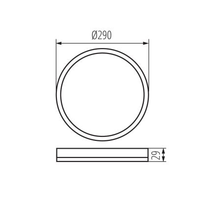 Светодиодный потолочный светильник для ванной комнаты AZPO LED/18,5W/230V диаметр 29 см IP54 черный