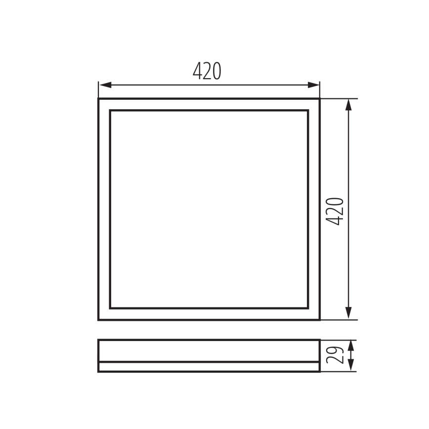 Светодиодный потолочный светильник для ванной комнаты AZPO LED/22W/230V 42x42 см IP54 черный