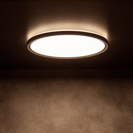 Світлодіодний стельовий світильник AZPO LED/18,5Вт/230В 3000/4000/6000К діаметр 29 см IP54 чорний