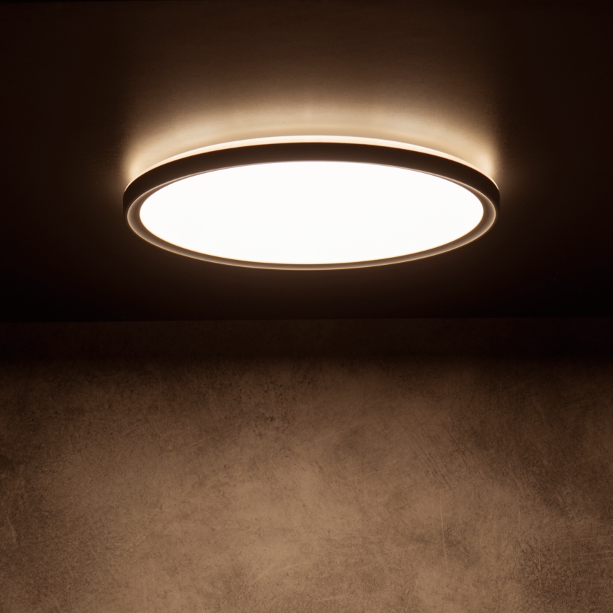 Світлодіодний стельовий світильник AZPO LED/18,5Вт/230В 3000/4000/6000К діаметр 29 см IP54 чорний