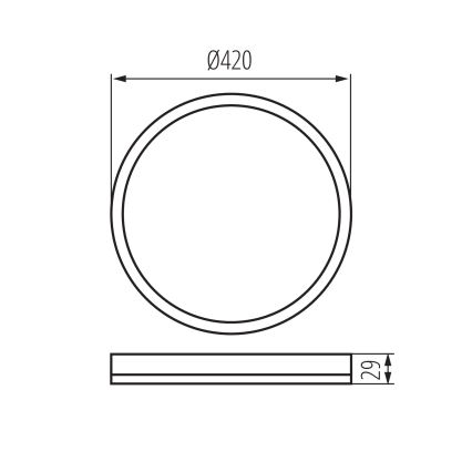Светодиодный потолочный светильник AZPO LED/22W/230V 3000/4000/6000K Ø 42 см IP54 чёрный