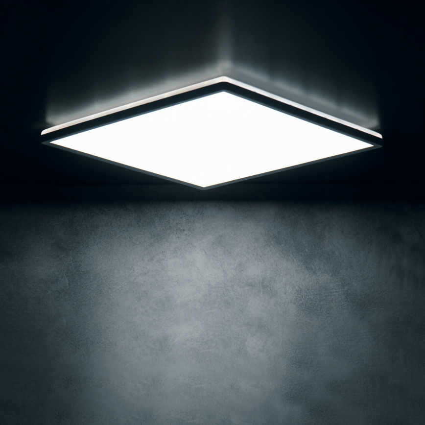 LED стельовий світильник AZPO LED/17,5W/230V 3000/4000/6000K 30x30 cm IP54 чорний