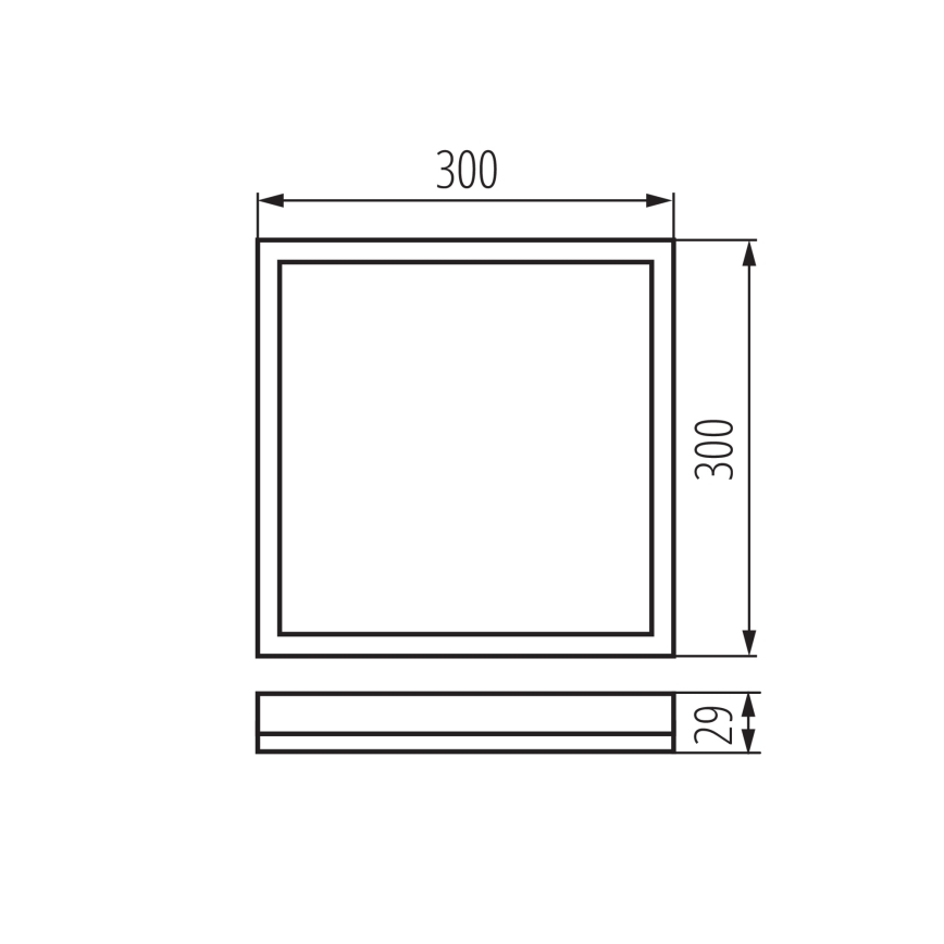 LED стельовий світильник AZPO LED/17,5W/230V 3000/4000/6000K 30x30 cm IP54 чорний