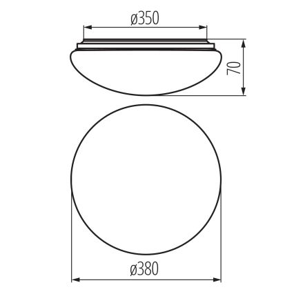LED стельовий світильник для ванної кімнати CORSO LED/24W/230V 3000/4000/6500K pr. 38 cm IP44