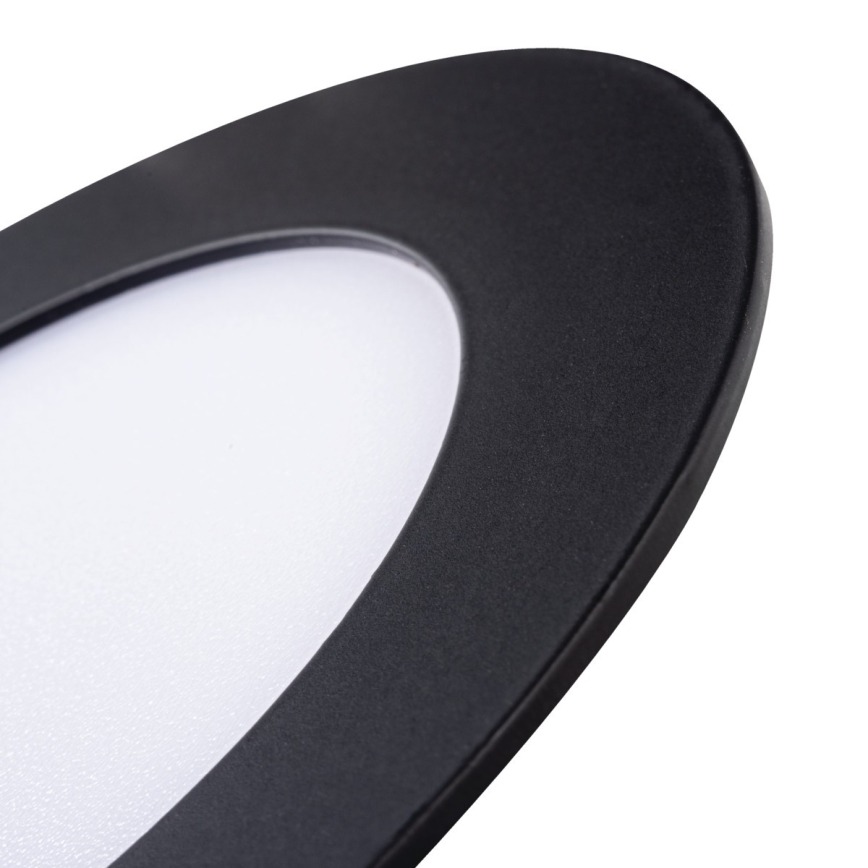 Вбудований стельовий LED світильник для ванної ROUNDA LED/6W/230V IP44 чорний