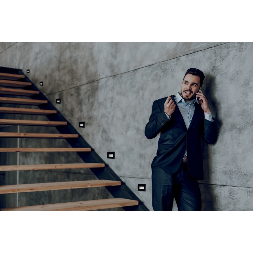 Светодиодный встраиваемый светильник GLASI LED/3W/230V 4000K IP44 черный