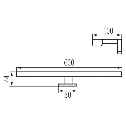 LED Підсвітка для дзеркала для ванної кімнати ASTIM LED/12W/230V IP44 чорний