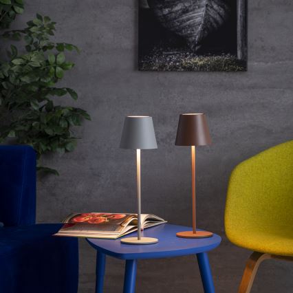 LED Настільна акумуляторна лампа з регулюванням яскравості INITA LED/1,2W/1800 mAh IP54 коричневий