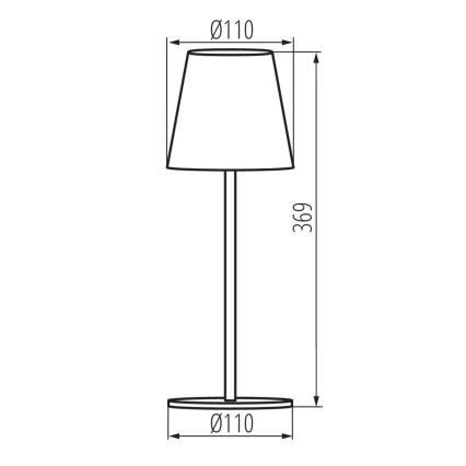 Настольная светодиодная лампа с регулируемой яркостью INITA LED/1,2 Вт/1800 мАч IP54 серая