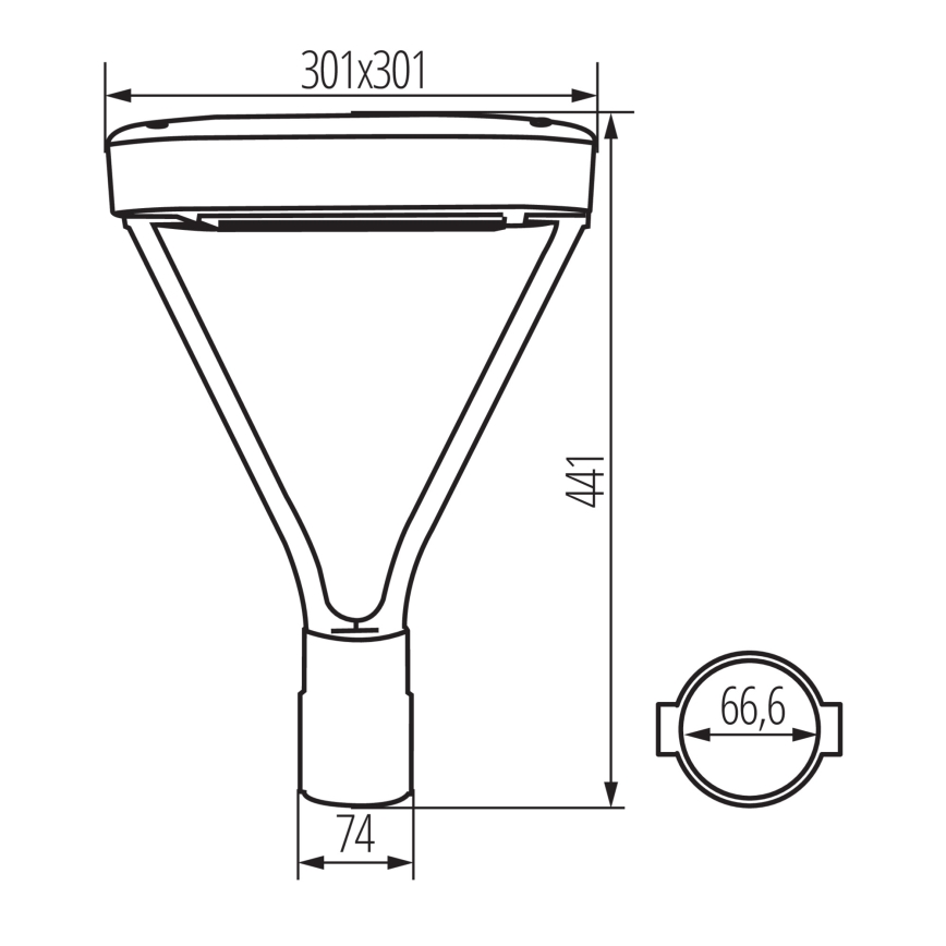 Светодиодный уличный фонарь PARCOLI LED/30/40/50W/230V 3000/4000/6500K IP66 серый