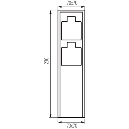 Вулична розеткова колона DASTO 2Z Typ E 230V IP44 антрацит