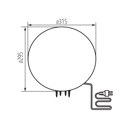Уличный светильник STONO 1xE27/15W/230V диаметр 31,5 см IP65