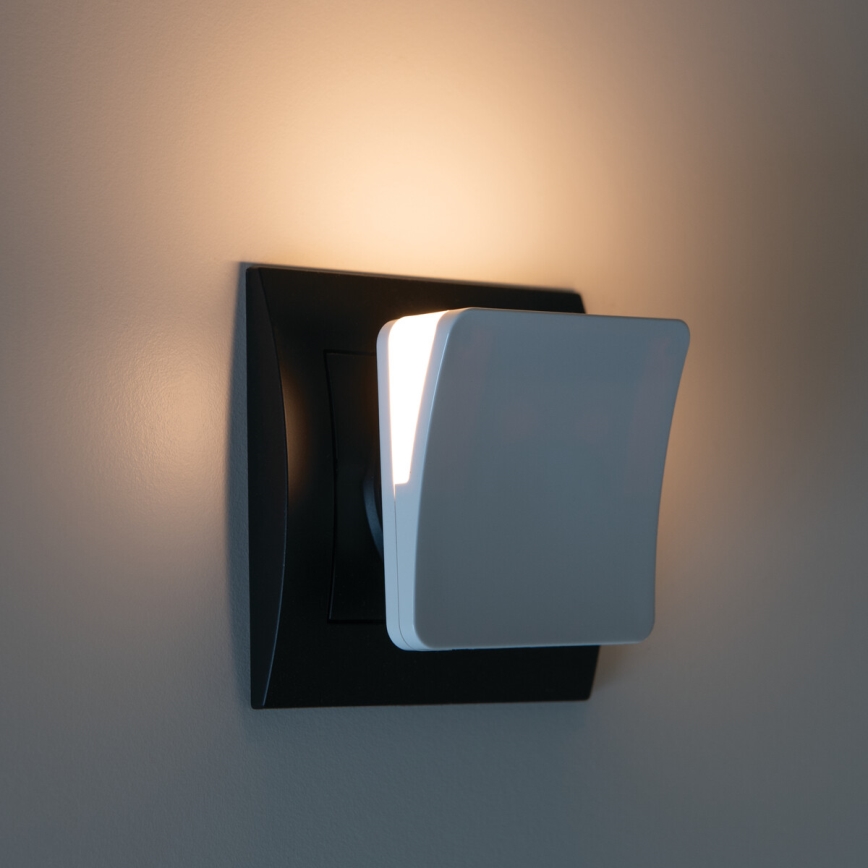 Kanlux 37393 - Навігаційний LED світильник з датчиком освітленості в розетку HOFI LED/0,28W/230V білий