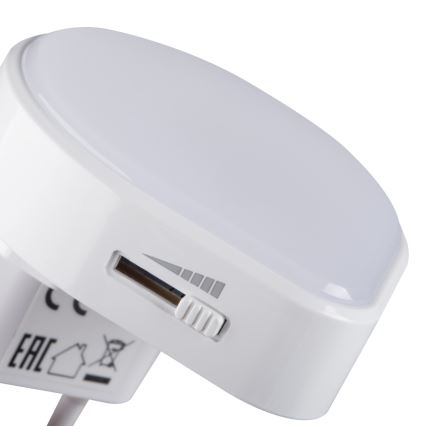 Kanlux 37396 - LED з регулюванням яскравості навігаційний світильник з датчиком освітленості в розетку ULOV LED/0,5W/230V білий