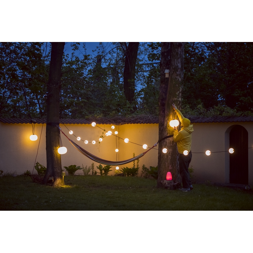 Светодиодная уличная декоративная гирлянда GARLAND STONO 10xLED/10W/230V 6 м IP67