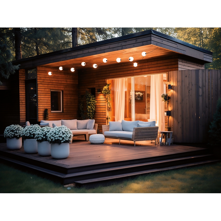 Светодиодная уличная декоративная гирлянда GARLAND STONO 10xLED/10W/230V 6 м IP67