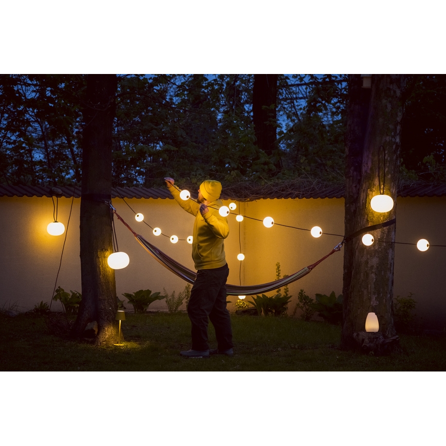 Светодиодная уличная декоративная гирлянда GARLAND STONO 10xLED/10W/230V 6 м IP67