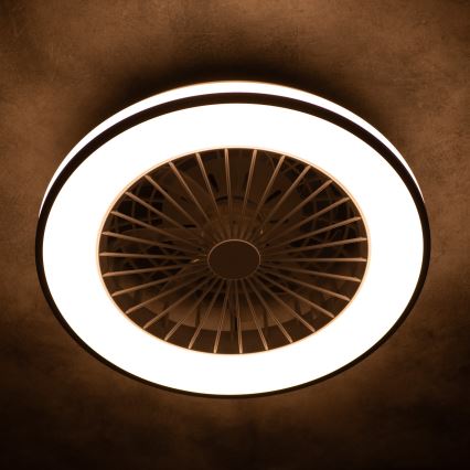 Светодиодный регулируемый потолочный светильник с вентилятором PLAVE LED/48W/230V 3000/4000/6500K + дистанционное управление
