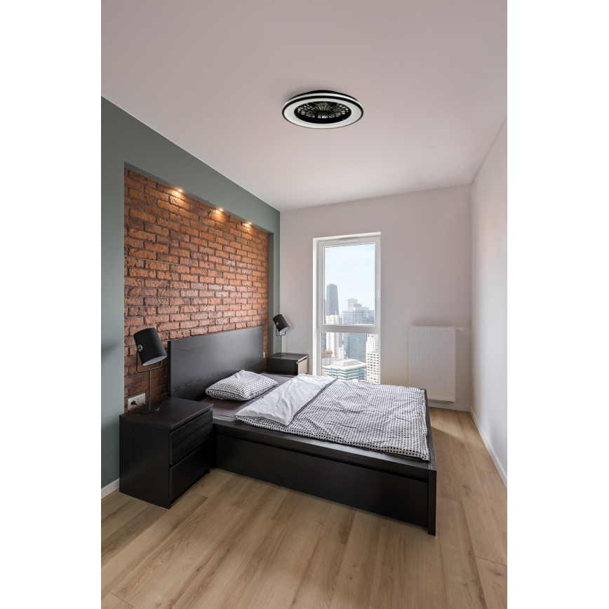 LED Стельовий світильник з вентилятором та регулюванням яскравості PLAVE LED/48W/230V 3000/4000/6500K + пульт дистанційного керування