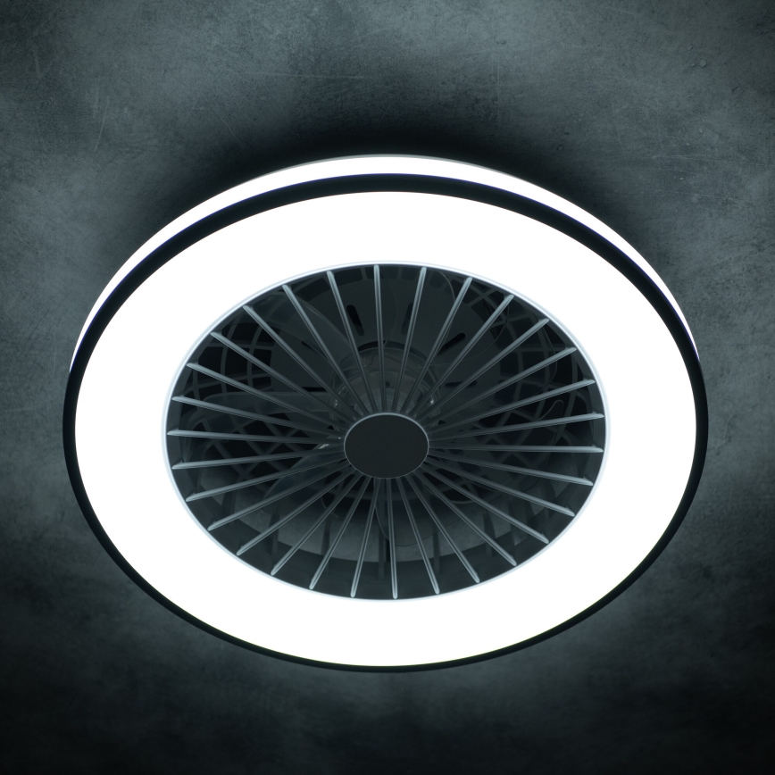 LED Стельовий світильник з вентилятором та регулюванням яскравості PLAVE LED/48W/230V 3000/4000/6500K + пульт дистанційного керування