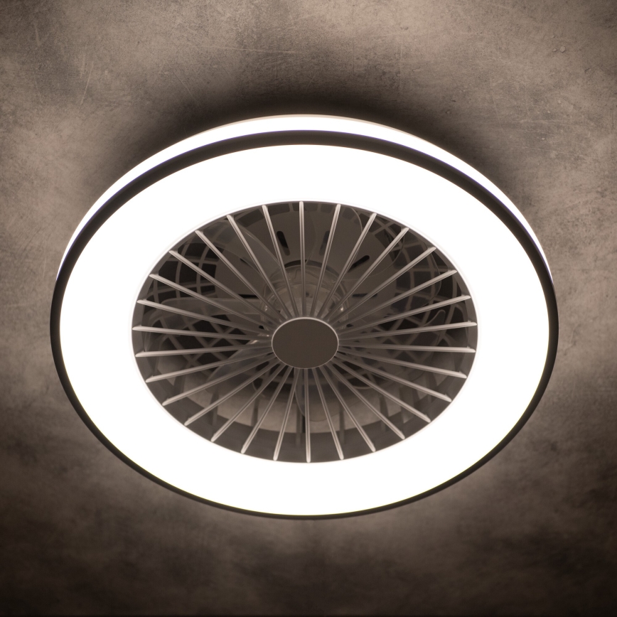 LED Стельовий світильник з вентилятором та регулюванням яскравості PLAVE LED/48W/230V 3000/4000/6500K + пульт дистанційного керування