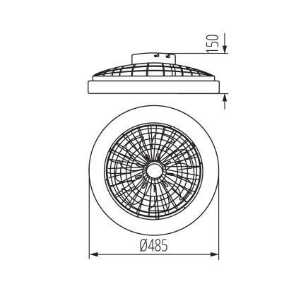 LED RGBW Стельовий світильник з вентилятором та регулюванням яскравості PLAVE LED/48W/230V 3000/4000/6500K + пульт дистанційного керування