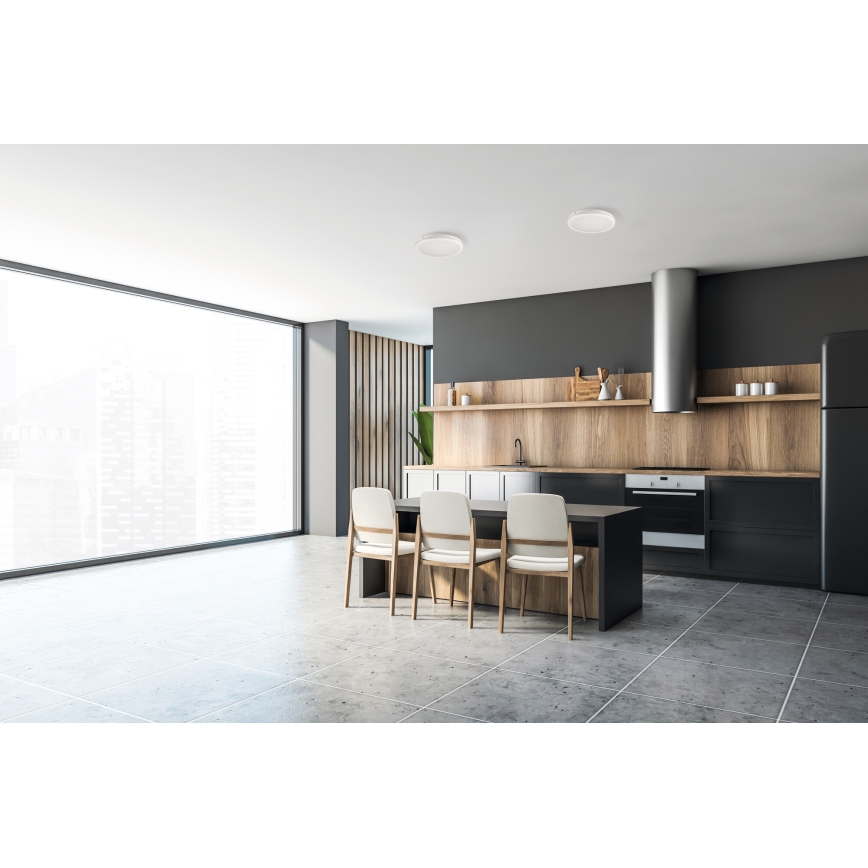 Светодиодный уличный потолочный светильник BENO ECO LED/12W/230V 3000/4000/6500K диаметр 20 см IP65 белый