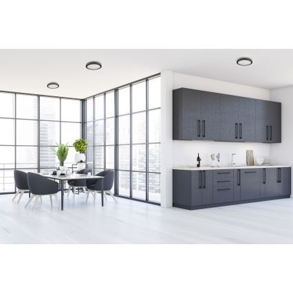 Светодиодный уличный потолочный светильник BENO ECO LED/12W/230V 3000/4000/6500K диаметр 20 см IP65 черный