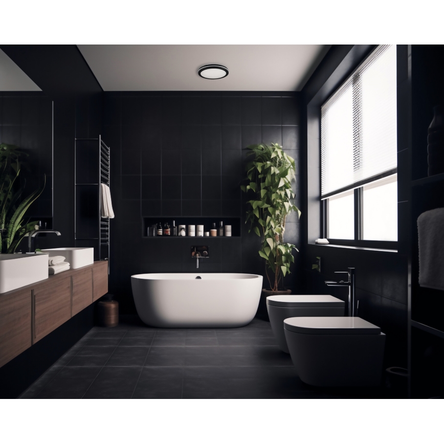 Светодиодный уличный потолочный светильник BENO ECO LED/12W/230V 3000/4000/6500K диаметр 20 см IP65 черный