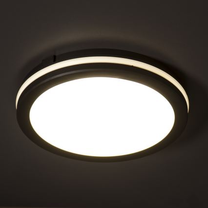 Вуличний світлодіодний стельовий світильник BENO ECO LED/12W/230V 3000/4000/6500K діаметр 20 см IP65 чорний