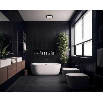 Вуличний світлодіодний стельовий світильник BENO ECO LED/12W/230V 3000/4000/6500K діаметр 20 см IP65 чорний