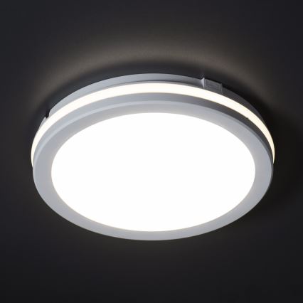 Вуличний світлодіодний стельовий світильник BENO ECO LED/20W/230V 3000/4000/6500K діаметр 20 см IP65 білий