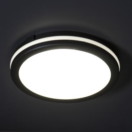 Вуличний світлодіодний стельовий світильник BENO E LED/20W/230V 3000/4000/6500K діаметр 20 см IP65 чорний