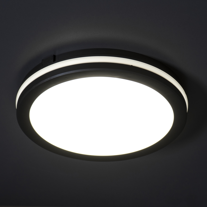 Вуличний світлодіодний стельовий світильник BENO E LED/20W/230V 3000/4000/6500K діаметр 20 см IP65 чорний