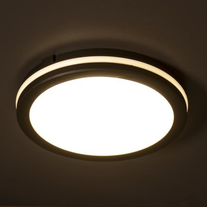 Вуличний світлодіодний стельовий світильник BENO ECO LED/20W/230V 3000/4000/6500K діаметр 20 см IP65 чорний