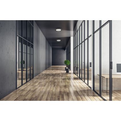 Светодиодный уличный потолочный светильник BENO ECO LED/30W/230V 3000/4000/6500K диаметр 30 см IP65 черный