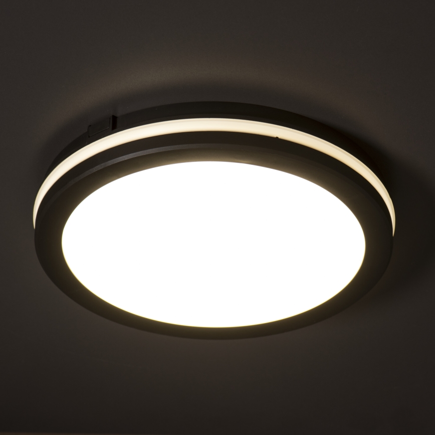 Светодиодный уличный потолочный светильник BENO ECO LED/30W/230V 3000/4000/6500K диаметр 30 см IP65 черный