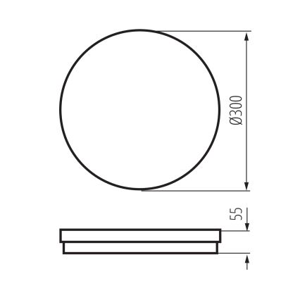Вуличний світлодіодний стельовий світильник BENO ECO LED/30W/230V 3000/4000/6500K діаметр 30 см IP65 чорний